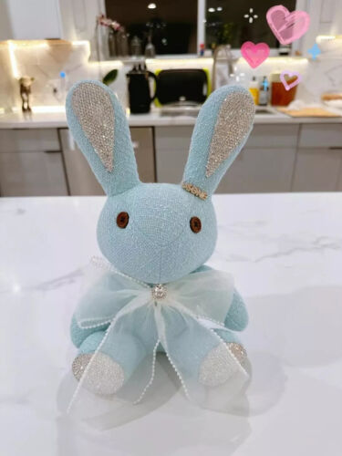 12" Adorables Bunny w/Gem Cute Rabbit Plush Doll Toys Gift Home Decor - Blue