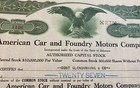 1944 American Car And Foundry Motors Company  Stock Certificate Shares — photo 2