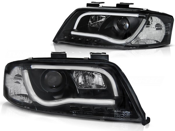 Scheinwerfer Set LED Tagfahrlicht Optik FüR Audi A6 C5 4B Bj. 01-04 Schwarz LTI-image