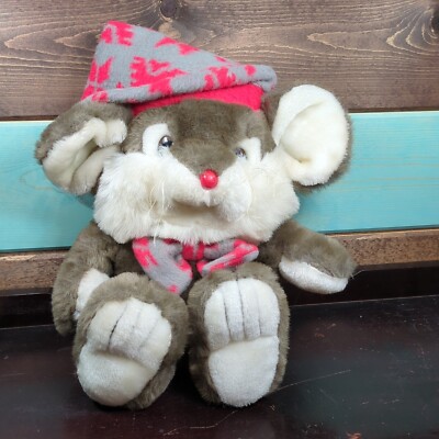 Target Dayton Hudson Christmas Mouse Lil' Tweaks 17''  Red & Gray Hat & Bow BIG
