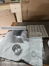 RELN 6" x 6" Stainless Steel Square Shower Drain, Wave Pattern Drain Cover