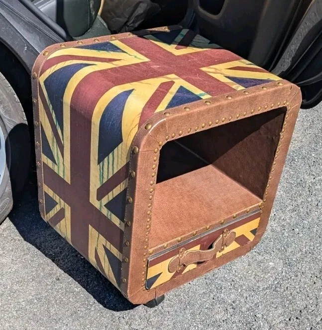 Mesita de noche vintage Union Jack bandera británica Reino Unido mesita de noche PIEZA DE PROYECTO Foto 3 de 3