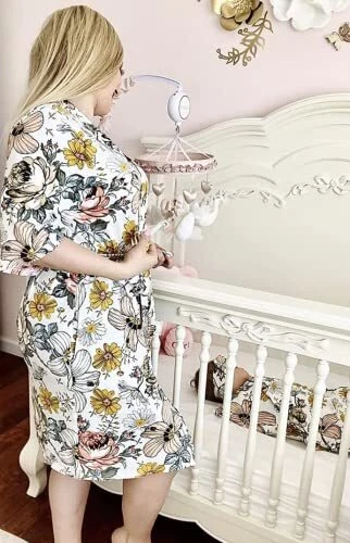 Matching mommy robe store and swaddle girl