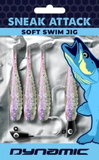 Paddle Tail, Swimbait, SNEAK ATTACK (Crystal Shad) 3" Walleye, Dynamic Lures