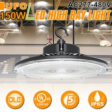 150W LED UFO High Bay Lights Dimmable Warehouse Factory Shop Lamp AC 277~480Volt