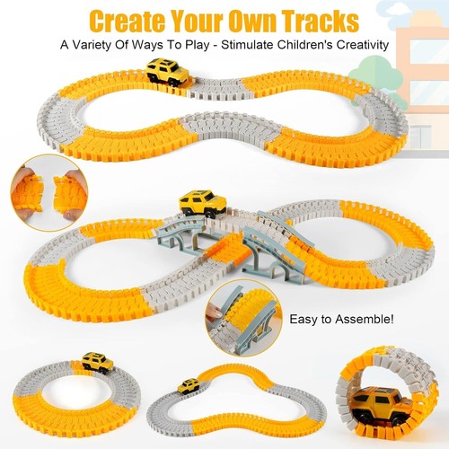 260 PCS Build-Your-Own Construction Race Track with 2 Electric Cars - Gift Idea - Picture 6 of 9