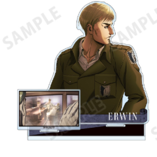 Base de Escritorio Attack On Titan ERWIN Acrílico Soporte Figura Letrero de Pie Regalo