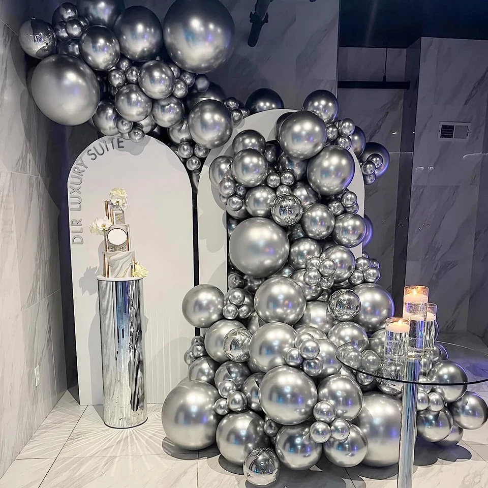 GLOBOS CROMADOS PERLA 12" Helio Látex Metálico Boda Cumpleaños Fiesta Decoración Reino Unido Foto 4 de 4