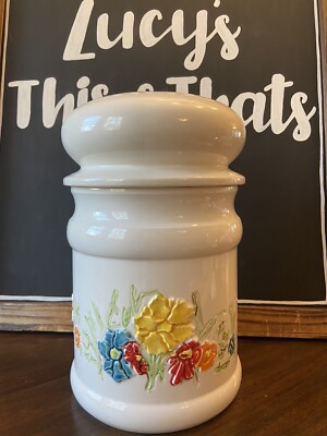 Vtg MCM Grannycore Ceramic Mushroom Style cookie Jar Japan Cottage Core retro