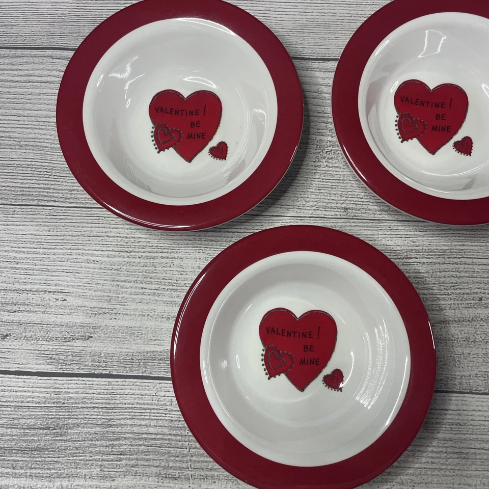 Pottery Barn niños "Be My Valentine" cuencos de melamina corazones 6"" Foto 2 de 4