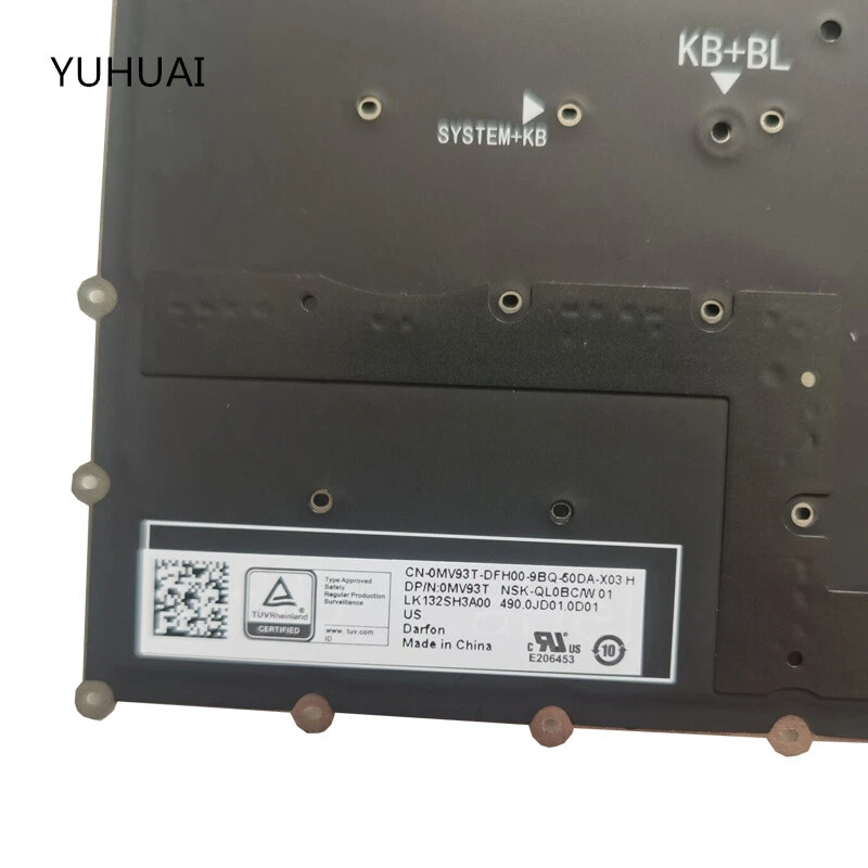 NUEVO PARA Teclado Dell Precision 5550 5560 5750 5760 XPS 9500 9510 9700 9710 EE. UU. Foto 4 de 4