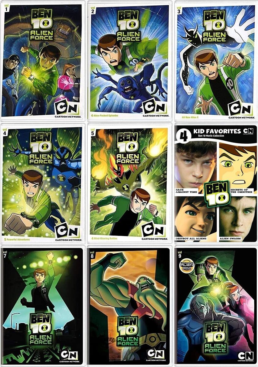 Ben 10 Alien Force Cartoon Network TV Series (8 Volume + 4 Movies) NEW DVD  SET