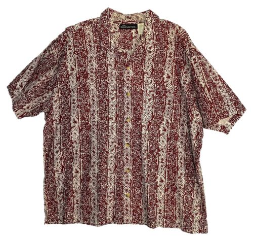 VTG NOBO Hawaiian Aztec Button Up Shirt 2XL Grung… - image 1