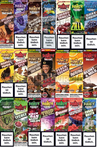 JUICY BLUNT KING SIZE PAPEL (1 PACK DE 25 CON DOS BLUNTS SURTIDOS A ELEGIR)