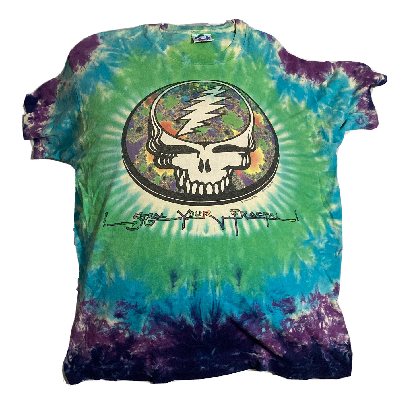RARE Vtg 90s Liquid Blue 1993 Grateful Dead Steal Your Fractal Tie Dye Shirt XL