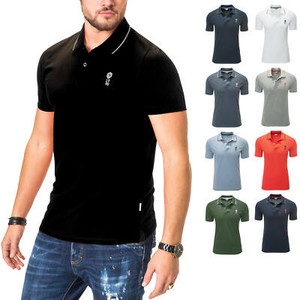 JACK /& JONES T-Shirt Rundhals Herren Kurzarm Poloshirt Schwarz//Navy//Weiß NEU