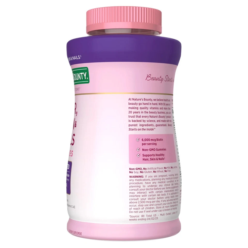 Nature's Bounty Hair Skin and Nails with Biotin Antioxidants 230 Gummies  - Image 3 of 4