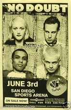 NO DOUBT/WEEZER/SUICIDE MACHINE 1996 SAN DIEGO CONCERT TOUR POSTER -Gwen Stefani