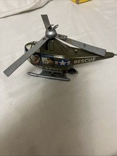 Tin Plate  US Army Helicopter Toy 1960s Vintage - Clock Work