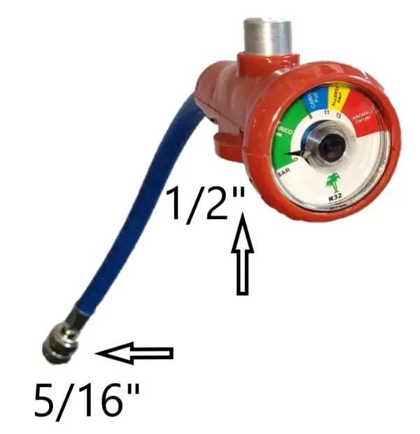 Manomètre R32 pour bouteille 1 kg avec cadran anti-vibration