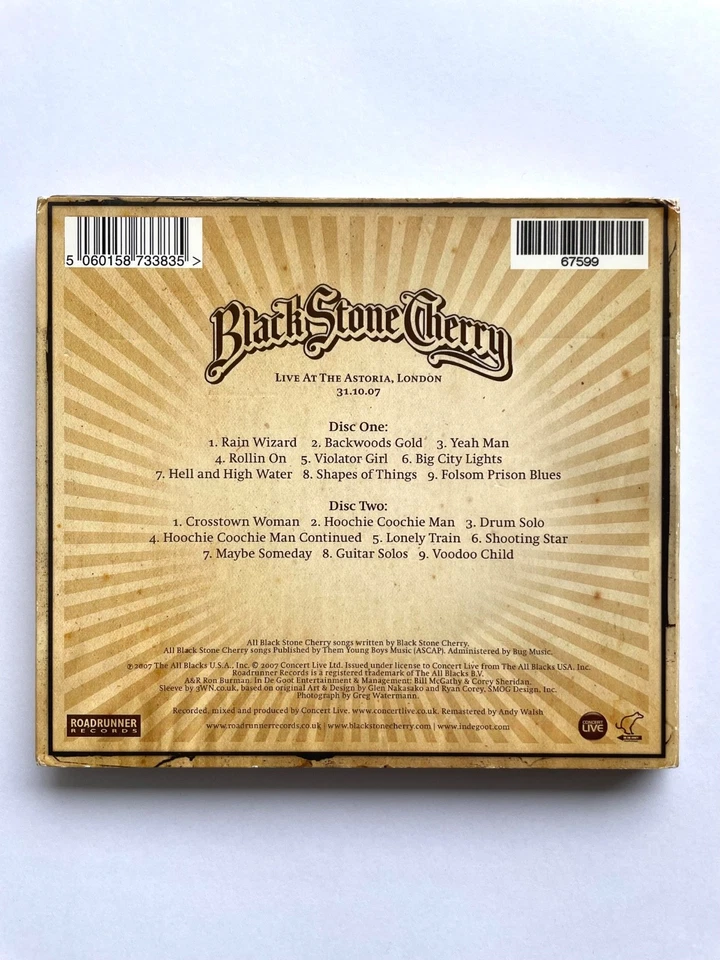 Black Stone Cherry - Live At The Astoria, London (31.10.07) CD - RARE - Skillet - Image 2 of 4