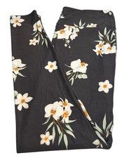 LuLaRoe Leggings TC Tall Curvy Tropical Floral Gray ORCHID Modern Flower Stretch