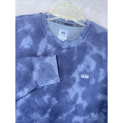 Vans ComfyCush Sweats Men's Small Blue Tie Dye Crewneck Pullover Sweatshirt