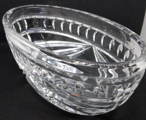 Elegant Vintage Waterford Oval Crystal Bowl, Overture Collection 7" X 3.75"