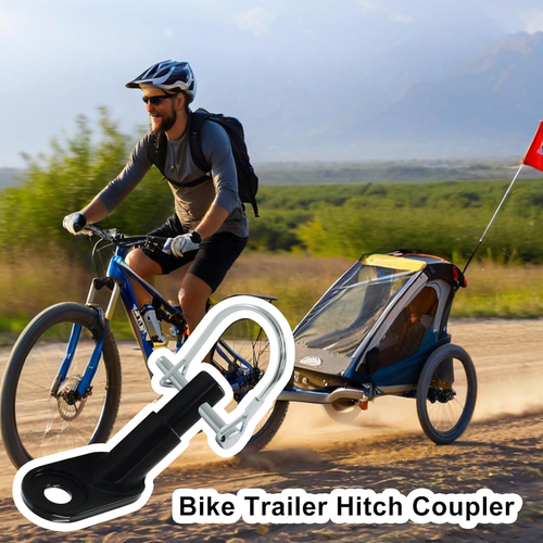 2 Pack Bike Trailer Hitch Coupler - Heavy Duty Steel Bicycle Trailer Attachment  - Picture 5 of 7