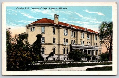 Postcard Ormsby Hall Lawrence College Appleton Wisconsin Z2