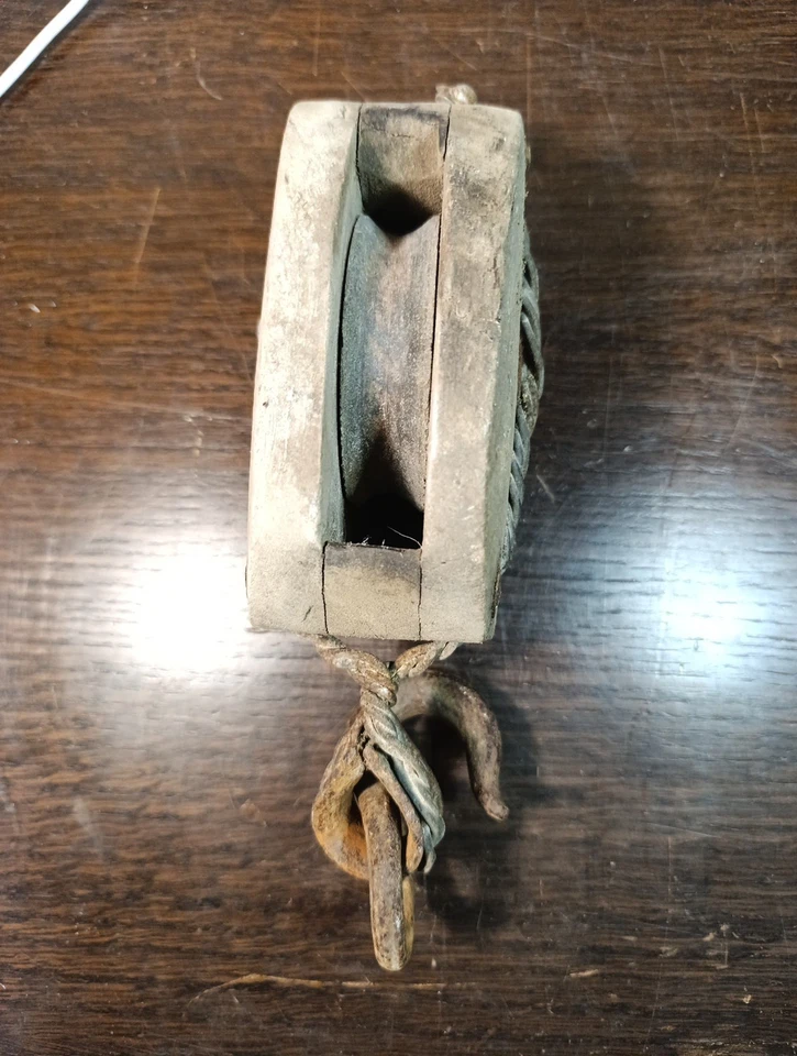 Poulie Ancienne Bois - Photo 4/4