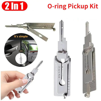 Stainless Steel Key Decoder  Tool Set Hook & Pickup Repair Kit Portable