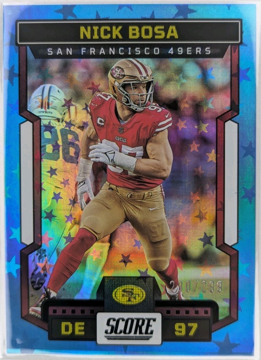 2023 Score Football Nick Bosa Blue Stars Prizm /299 No. 176 San Francisco 49ers