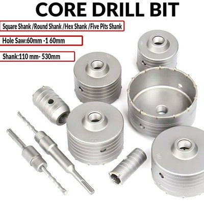 30mm-160mm CORE DRILL BIT SDS PLUS HEX TCT Masonry Brick Hole Cutter Drilling