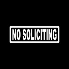 No Soliciting Decal Sticker White Office Door Signage Die Cut Vinyl