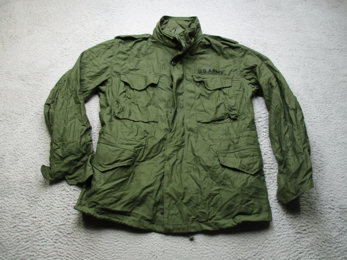 60s M-65 2nd US.ARMY ALPHA社 SMALL LONG Vintage Alpha Industries M65 Field Jacket Mens Small Regular Army