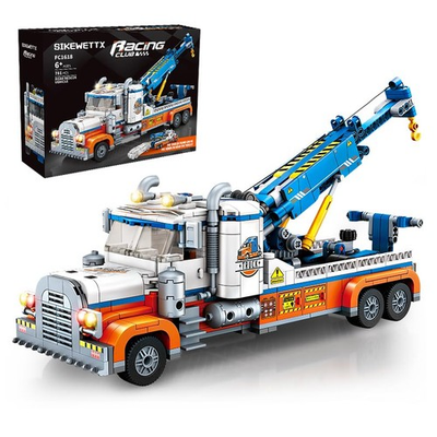 #ad #ad Tow Truck Building Kit 781 PCS Crane Semi and Trailer Car Transporter Const... $57.85