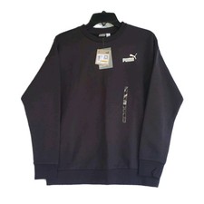 NWT Puma Black Essentials Relaxed Crew Neck Sweatshirt Pullover Women's Sz Small