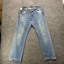 Levi's 501 Jeans Men's Blue Denim Classic Straight Button Fly 36X30 - Flaws
