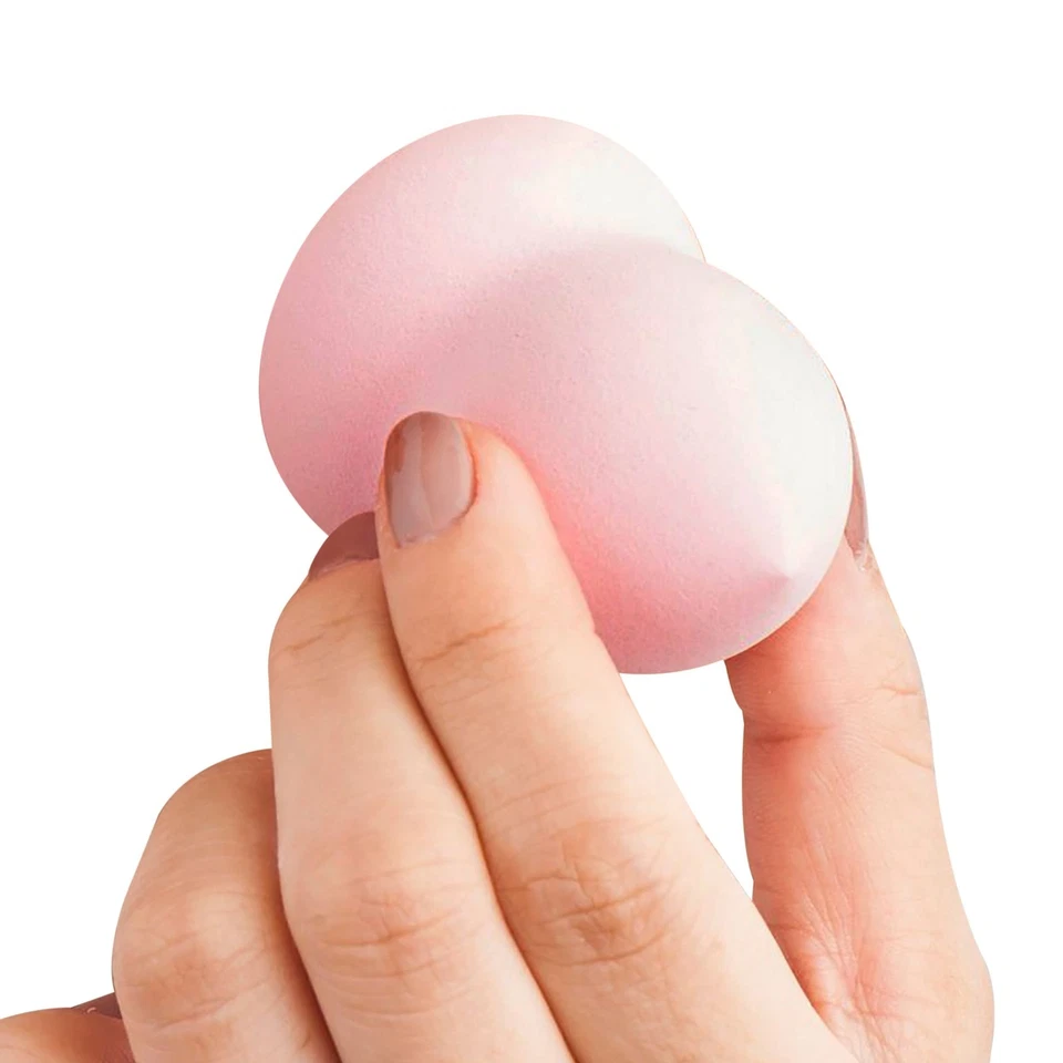 Esponja licuadora de maquillaje rosa claro caliente belleza dama diseño de botella impecable Foto 4 de 4