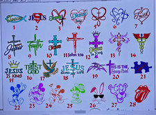 Custom Large Airbrush, Glitter Tattoo Stencils 5 stencil Pack You choose Design