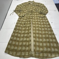 Fashion Nova Maxi Shirt Dress Womens 2X Plaid Tie Waist Long Sleeve Button Front