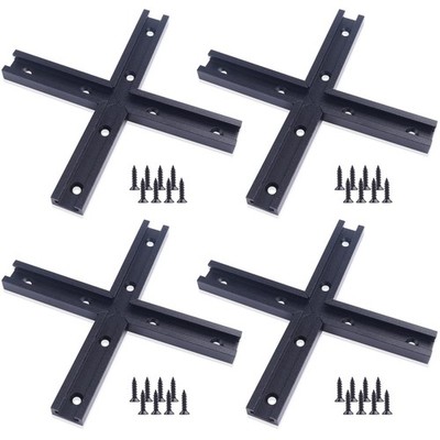 Aluminum T-Track Intersection Kit, Screws, Double Cut Profile, Woodworking