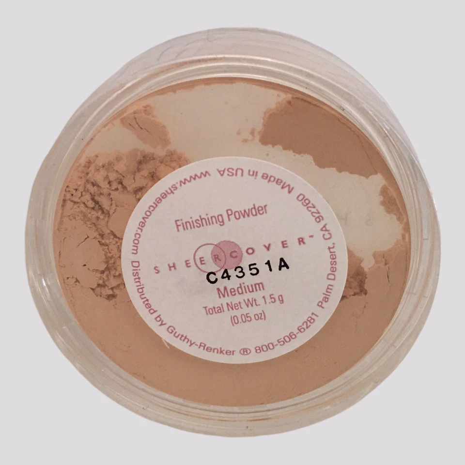 NWOB Sheer Cover Mineral Finishing Powder MEDIUM 1.5g/.05oz with Powder Brush - Image 2 of 4