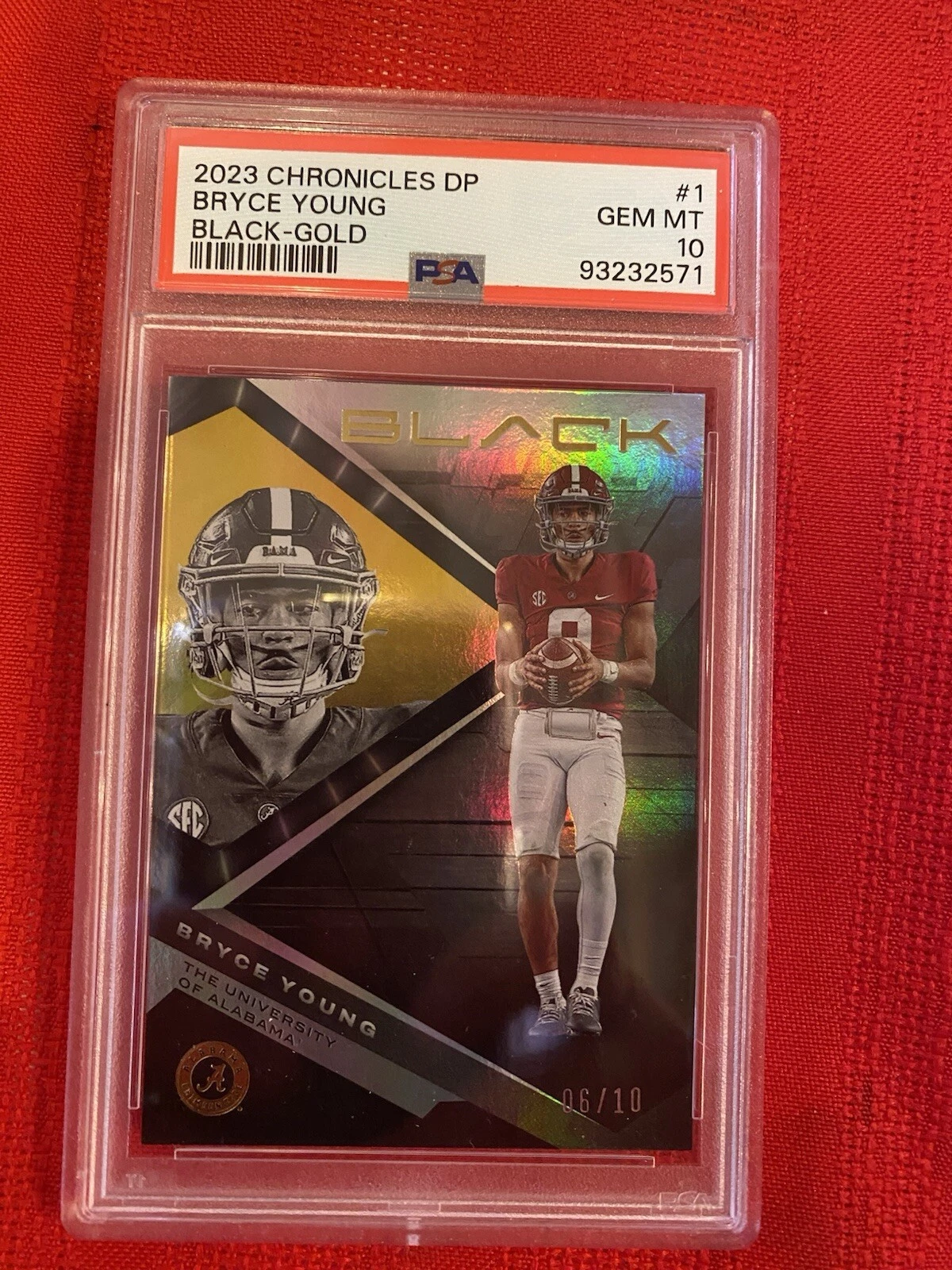 Bryce Young Panini Chronicles Draft Picks Black #1 Gold