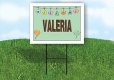VALERIA WELCOME BABY GREEN 18 in x 24 in Yard Sign Road Sign with Stand