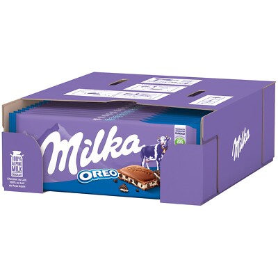 (Pack of 22) Milka Oreo Alpine Milk Chocolate Bars 22x100g /Full Box