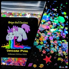 UNICORN PUKE MULTI SHAPES GLITTER Nail  Acrylic  Gel  Body Art  Face  Festival