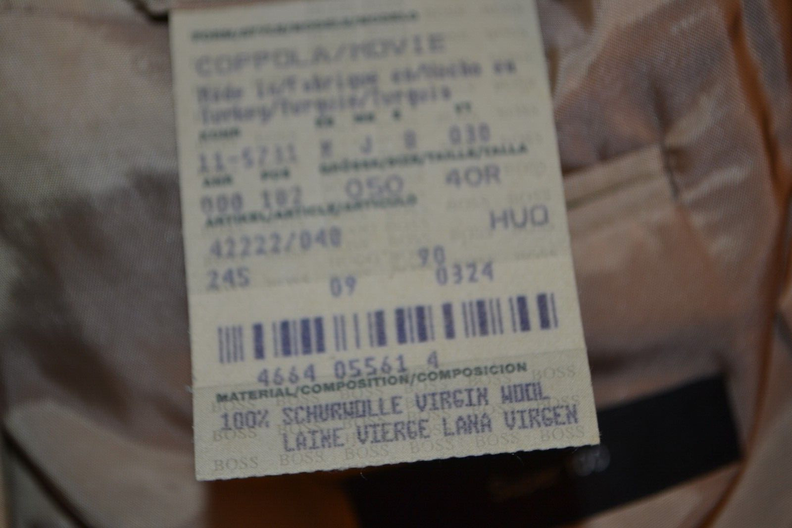 Hugo Boss Men Super 100 Wool Pinstripe 2 Front Button Suit Sz 40R Wst 34x33 thumbnail 12