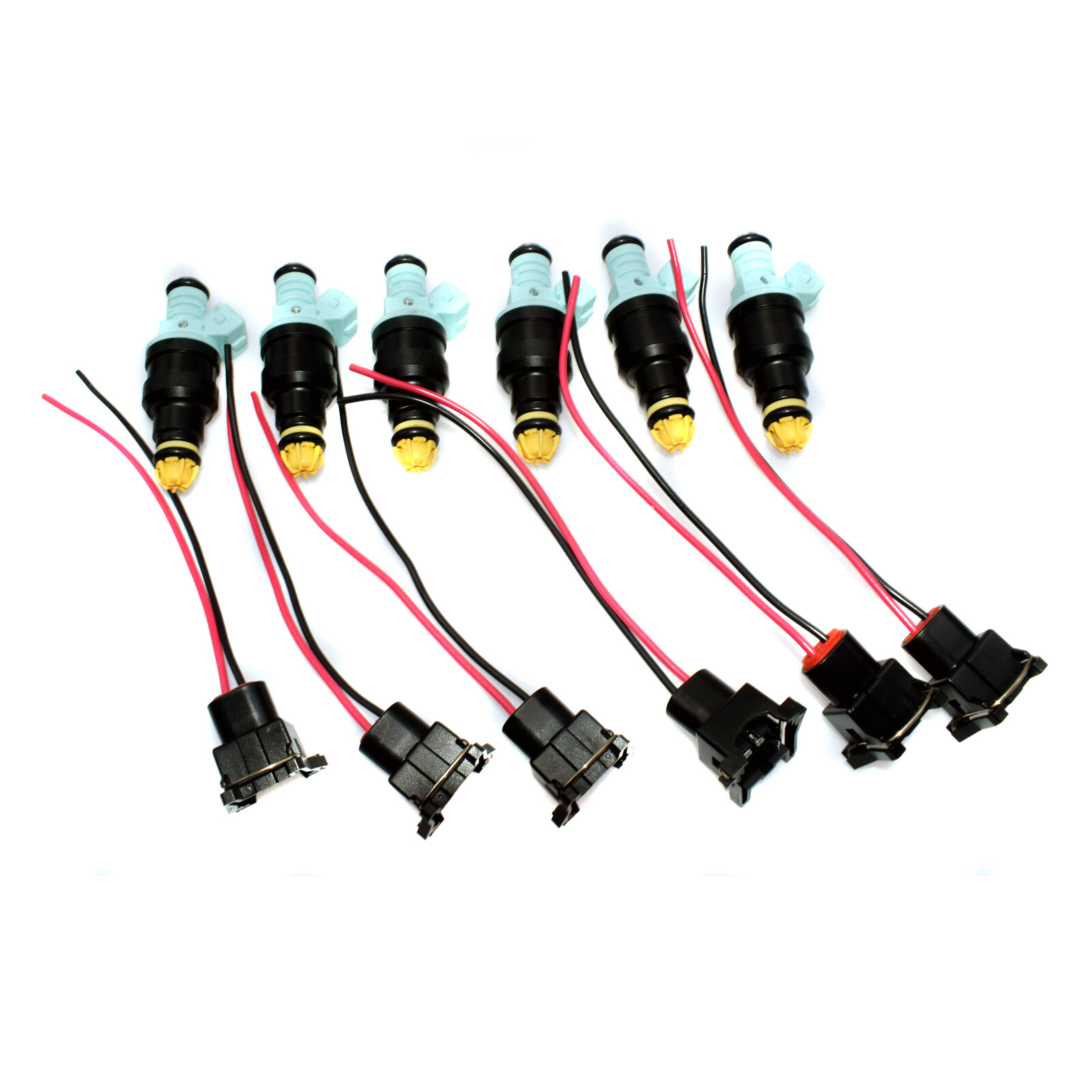 6 SET Fuel Injectors & Connector 0280150415 FOR BMW 2.5L 3.0L M3 323